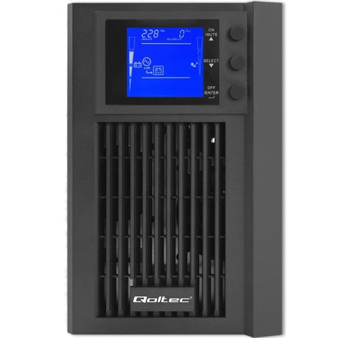 Qoltec Zasilacz awaryjny UPS | On-line | Pure Sine Wave | 2kVA | 1.6kW | LCD | USB