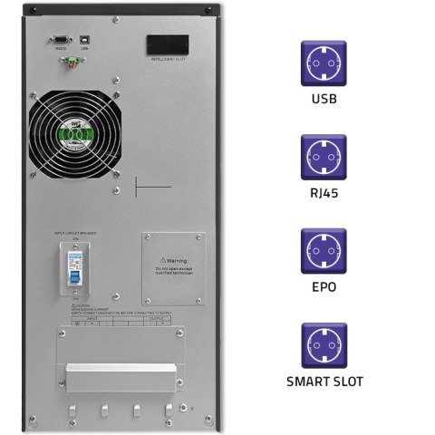 Qoltec Zasilacz awaryjny UPS | On-line | Pure Sine Wave | 6kVA | 4.8kW | LCD | USB