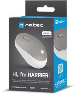 MYSZ NATEC HARRIER 2 BEZPRZEWODOWA 1600DPI BLUETOOTH 5.1 BIAŁO-SZARA