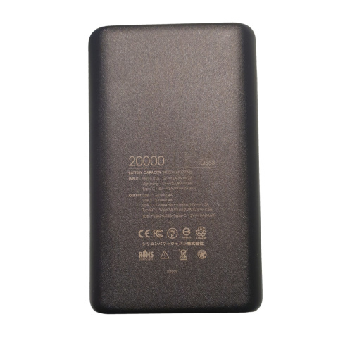 Powerbank Silicon Power QS55 20000mAh LCD QC3.0+PD 1x USB-C, 1x USB-A, 1x mUSB, 1x Lightning, czarny