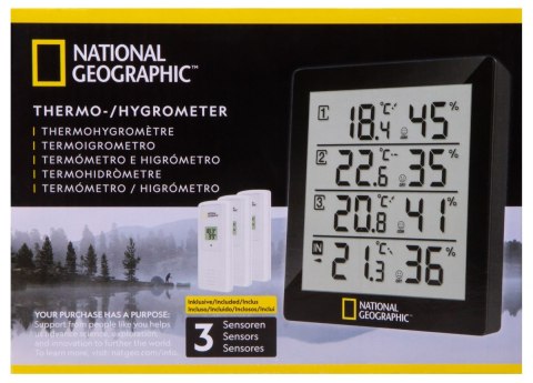 Termohigrometr Bresser National Geographic dla 4 zakresów pomiarowych, czarny