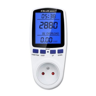 Watomierz Qoltec Licznik zużycia energii PM0626 | 3680W | 16A | LCD