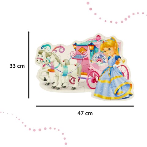 CASTORLAND Puzzle 12 elementów Princess Carriage - Księżniczka i kareta 3+