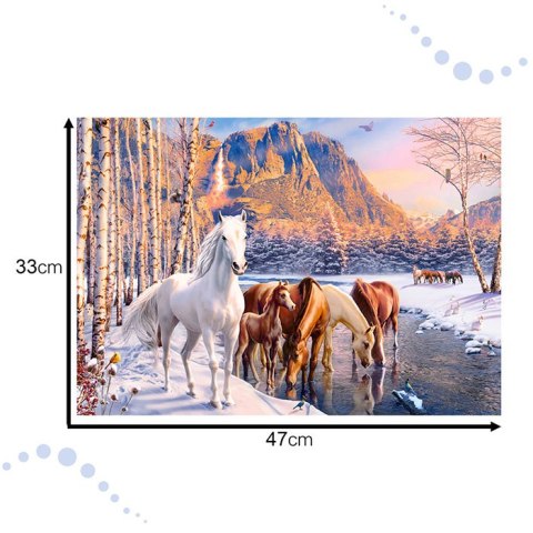 CASTORLAND Puzzle 500el. Winter Melt - Konie zimowy krajobraz