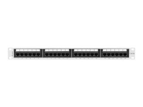 LANBERG PATCH PANEL 24 PORT 1U 19" KAT.6A UTP SZARY PPUA-1024-S