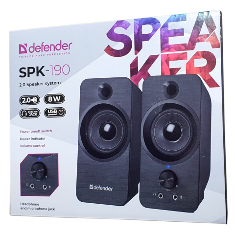 GŁOŚNIKI DEFENDER SPK-190 2.0 8W USB