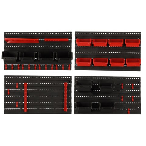 Organizer ścienny warsztatowy garażowy ścianka narzędziowa półki uchwyty haczyki wieszaki pojemniki 48x21x1 cm