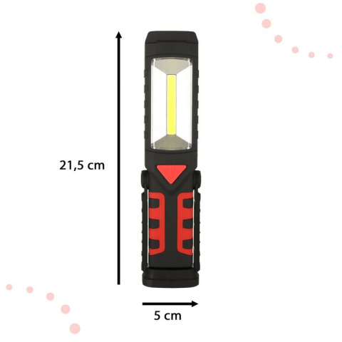 Latarka warsztatowa 3w1 USB COB magnes akumulator 1200 mAh 200 lm