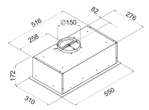 Okap CIARKO S-Box 55 czarny