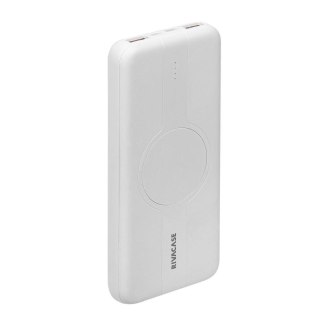 Powerbank RIVACASE 10000 mAh USB-C 20W + Qi 10W, biały