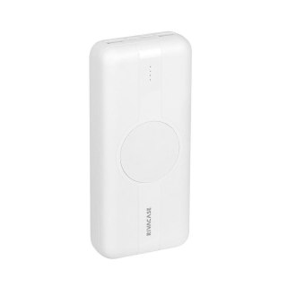 Powerbank RIVACASE 20000 mAh USB-C 20W + Qi 10W, biały