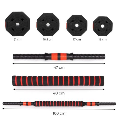 Hantle regulowane 2 x 15kg sztanga zestaw 30kg gryf