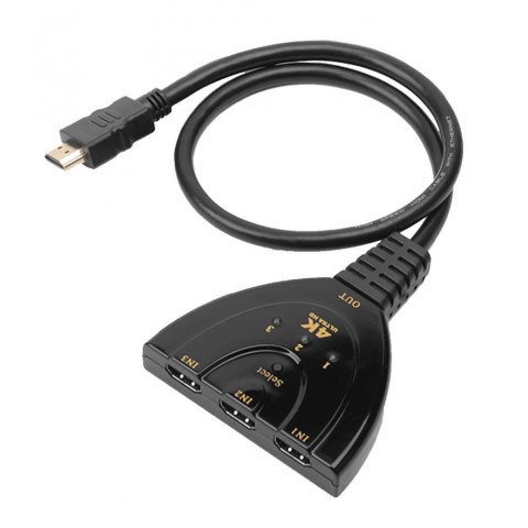 Przełącznik Techly 360042 HDMI 3x1 4K 30Hz Pigtail