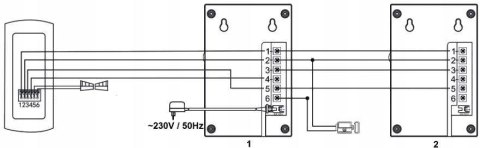 DOMOFON ''EURA'' ADP-51A3 ''DIFESA'' - 1-rodzinny, 2 unifony, interkom, biały