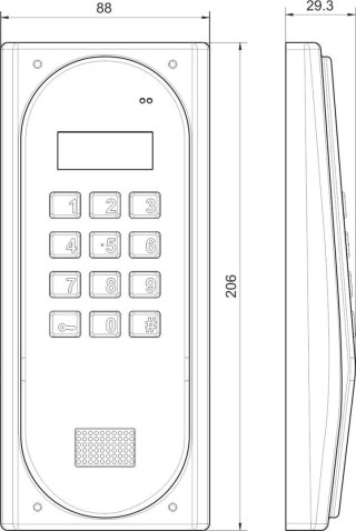 ACO CDNP6ACC BR CENTRALA DOMOFONOWA grzałka LCD. RFID MASTER