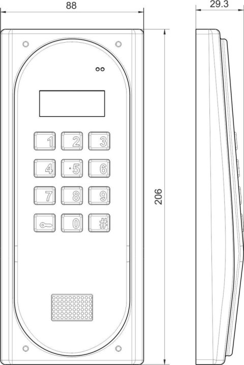 ACO CDNP6ACC GR CENTRALA DOMOFONOWA grzałka LCD. RFID MASTER