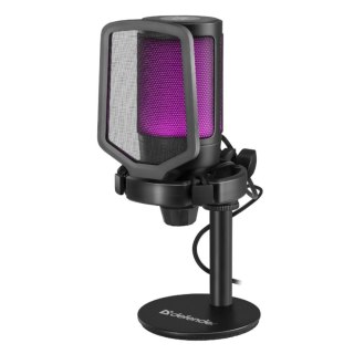 Mikrofon przewodowy Defender IMPULSE GMC 600 ze statywem STREAM strumieniowy RGB USB