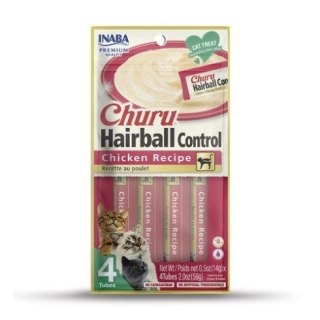 Przysmak INABA CAT CHURU HAIRBALL Kurczak 4x14g (56g)