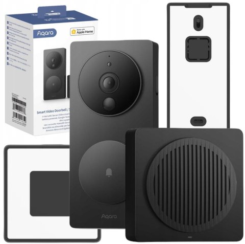 Aqara Smart Video Doorbell G4 Czarny | Wideodomofon | Dzwonek do drzwi, Kamera monitoring, Apple Homekit