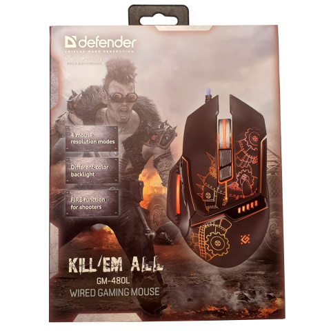 MYSZ DEFENDER KILL'EM ALL GM-480L OPTIC 3200dpi 8P