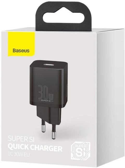 ŁADOWARKA SIECIOWA Baseus Super Si Quick Charger 1C CSUP-J01 30W 1x USB-C PD 3.0 QC 3.0 CZARNA