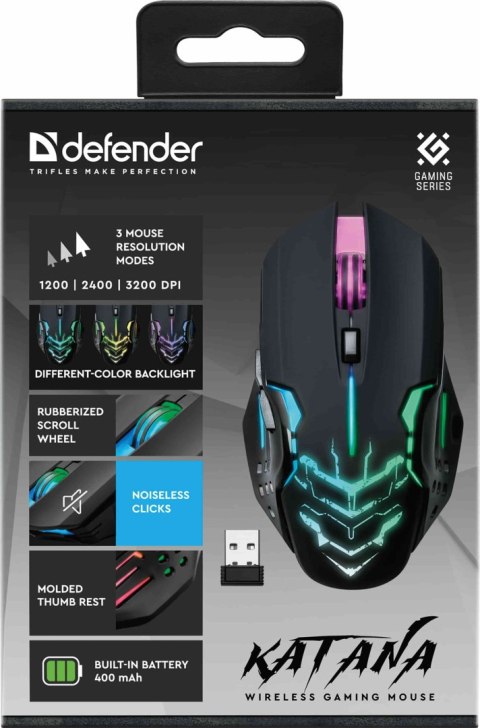 MYSZ DEFENDER GM-511 KATANA RF 3200dpi 7P CZARNA