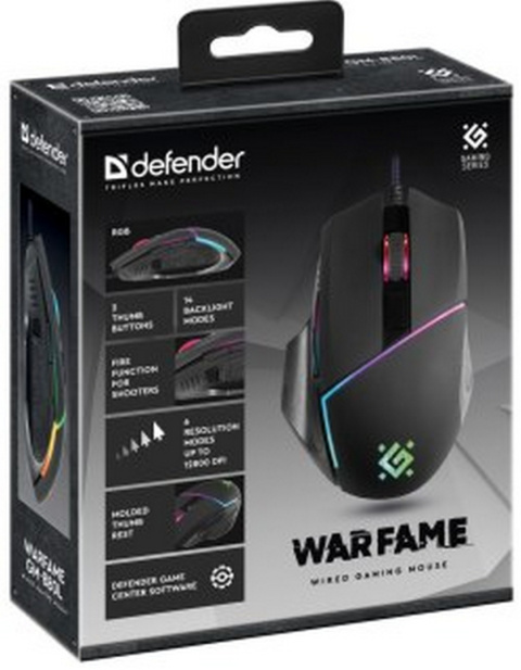 MYSZ DEFENDER GM-880L WARFAME OPTIC 12800dpi 8P RGB