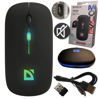 MYSZ DEFENDER TOUCH MM-997 RF+BT SILENT RGB AKU CZARNA