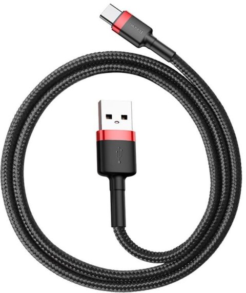 KABEL USB-A -> USB-C Baseus Cafule CATKLF-B91 100cm 3A QC 3.0 CZARNO-CZERWONY W OPLOCIE