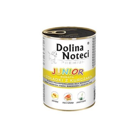 Dolina Noteci Junior bogata w żołądki z kurczaka 24 x 400 g