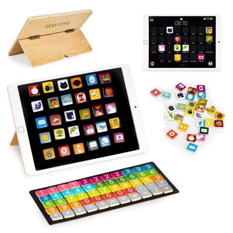 Drewniany tablet edukacyjny tablica magnetyczna ECOTOYS