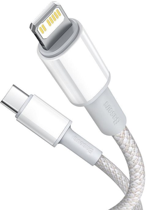 KABEL USB-C -> Lightning / iPhone Baseus Cafule CATLGD-A02 2m 20W PD Quick Charging BIAŁY W OPLOCIE