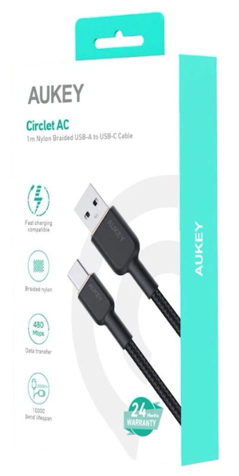 AUKEY CB-NAC1 KABEL USB-C QC PD 1M 3A 60W NYLON