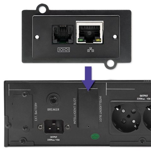 Qoltec Zasilacz awaryjny UPS RACK | 3KVA | 2400 W | LCD