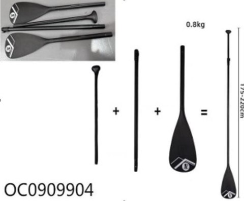 Aluminiowe wiosła do desku SUP 175-220cm