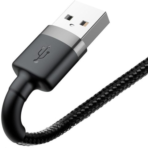 KABEL USB-A -> Lightning / iPhone Baseus Cafule CALKLF-AG1 50cm Apple 2.4A CZARNO-SZARY W OPLOCIE