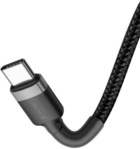 KABEL USB-C -> USB-C Baseus Cafule CATKLF-GG1 100cm 60W 3A PD 2.0 QC 3.0 CZARNO-SZARY W OPLOCIE