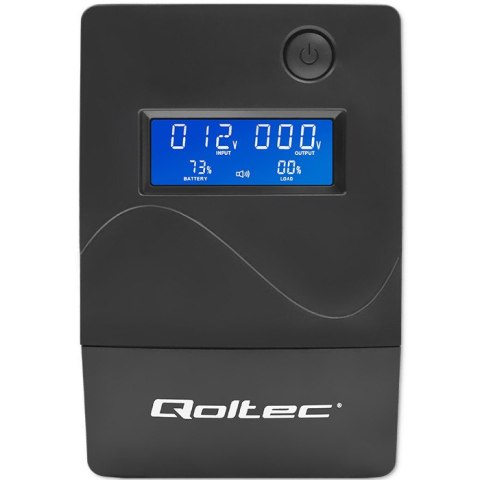 Qoltec Zasilacz awaryjny UPS | Monolith | 450VA | 240W | LCD | USB | RJ45