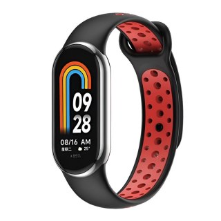 Pasek Beline do Mi Band 8 czarno-czerwony