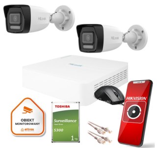 Zestaw monitoringu Hilook 2 kamer IP IPCAM-B4-30DL dysk 1TB