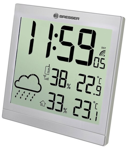 Stacja meteorologiczna Bresser TemeoTrend JC LCD RC (zegar ścienny), czarna