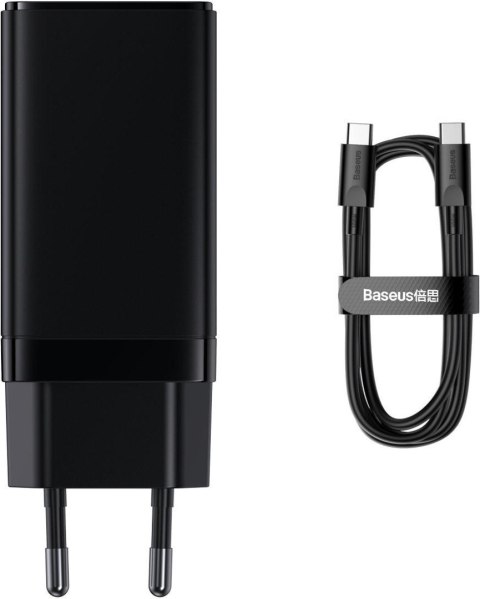 ŁADOWARKA SIECIOWA Baseus GaN 3 Pro Desktop Charger CCGP050101 65W 1x USB-A 2x USB-C PD 3.0 QC 4.0+ kabel