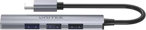 Adapter Unitek Hub USB-C 1*USB-A 5Gbps, 3*USB-A 2.0