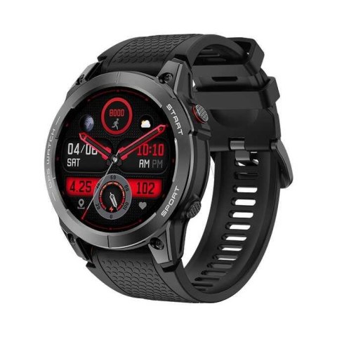 Smartwatch sportowy Manta Activ X GPS czarny + pomarańczowy pasek