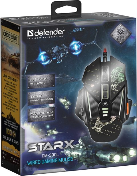 MYSZ DEFENDER STARX GM-390L OPTIC 3200dpi 8P