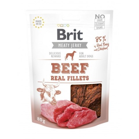 Brit Jerky Beef Real Fillets - Wołowina - przysmak dla psa - 200g