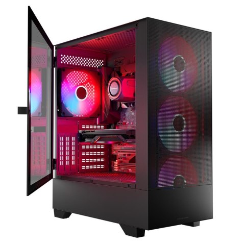 Obudowa Modecom Siroco ARGB Flow MIDI USB 3.0 x 2 + Type C, Czarna Obudowa Modecom Siroco ARGB Flow MIDI USB 3.0 x 2 + Type C, Czarna