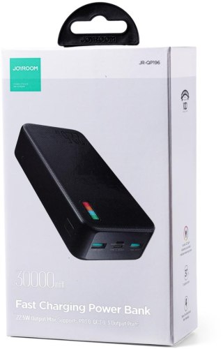 POWERBANK Joyroom Dazzling Series QP196 30000mAh 22.5W PD 3.0 QC 3.0 2x USB-A 1x USB-C CZARNY