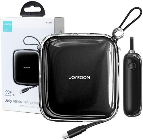 POWERBANK Joyroom Jelly Series JR-L002 10000mAh 22.5W PD QC Z KABLEM 1x USB-A 1x USB-C CZARNY