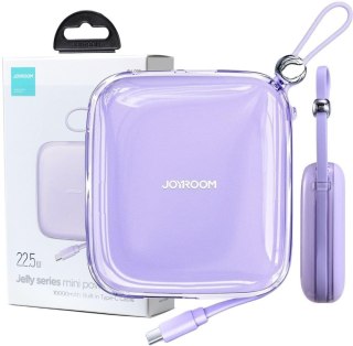 POWERBANK Joyroom Jelly Series JR-L002 10000mAh 22.5W PD QC Z KABLEM 1x USB-A 1x USB-C FIOLETOWY